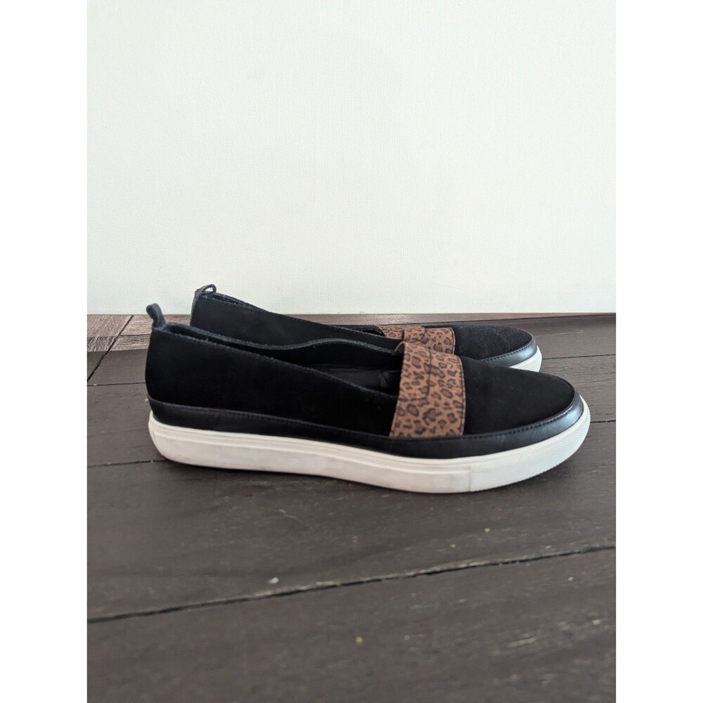 Donald Pliner Sani-wx Leather Leopard Print Size 9.5 Casual Slip On Comfort